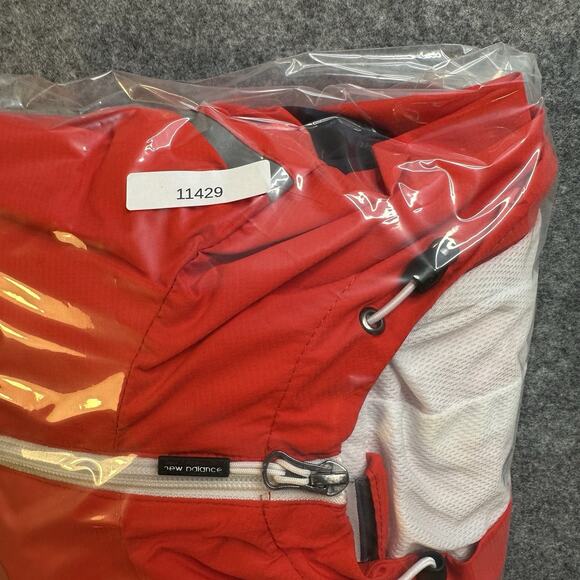 New Balance Hoode Jacket Red Blue Drawtring Waist SZ L - Picture 13 of 13